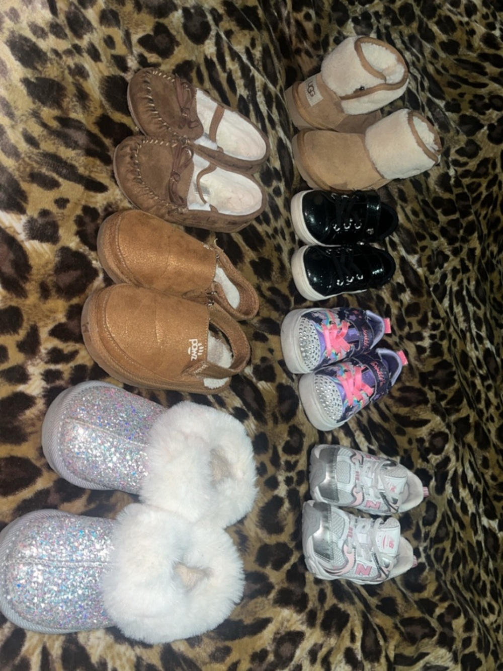 Toddler Sparkle Fur-Lined Slippers - Pink/Glitter